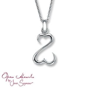 Kay Jewelers Open Heart Necklace. Good condition. Collection by Jane Seymour.